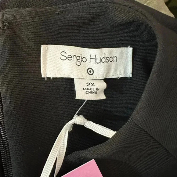Sergio Hudson x Target Strong Shoulder Midi Dress Black New - Picture 5 of 7